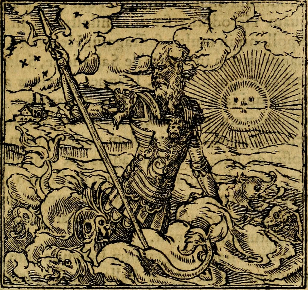 An illustration from Francisci Sanctii Brocensis .., 1573, leaf 500
