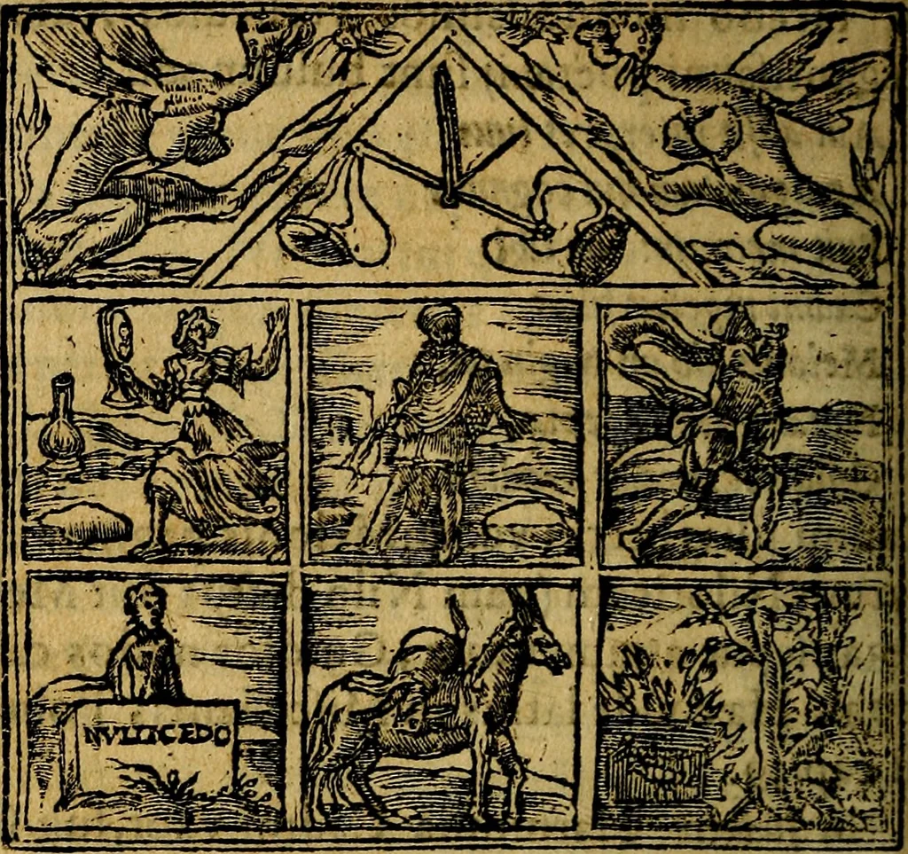 An illustration from Francisci Sanctii Brocensis .., 1573, leaf 515