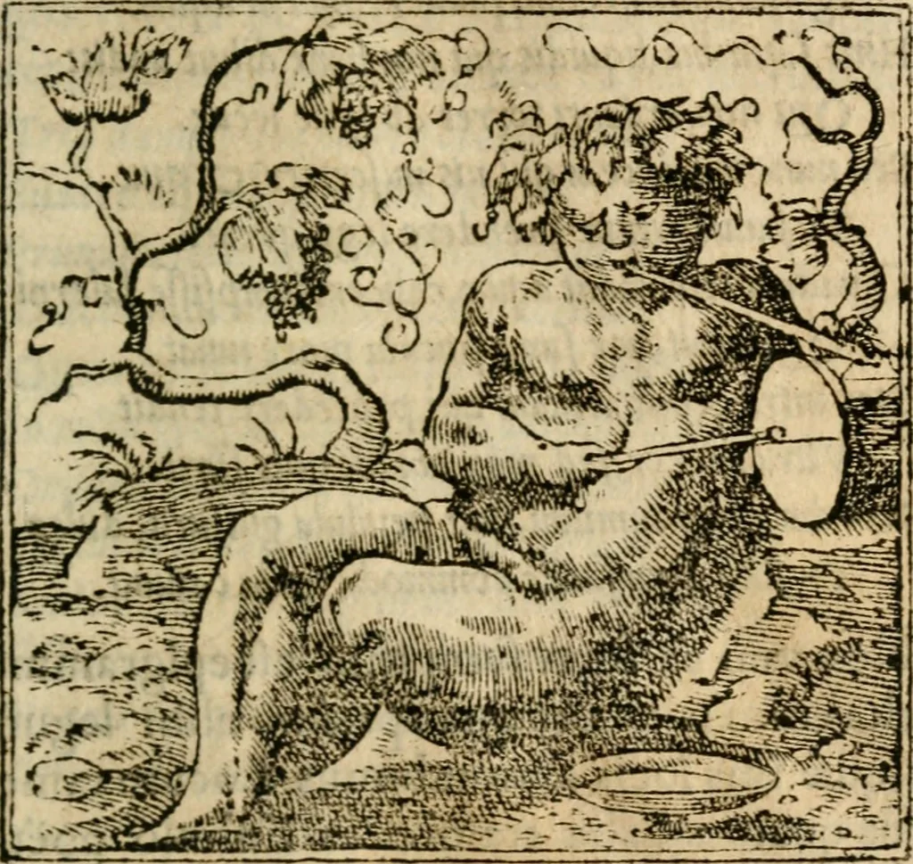 An illustration from Francisci Sanctii Brocensis In inclyta Salmaticensi Academia Rhetoricæ, Graecæque linguæ professoris Comment. in And. Alciati Emblemata : nunc denuò multis in locis accuratè recognita, & quamplurimis figuris illustrata ; cum indice copiosissimo, 1573, leaf 112