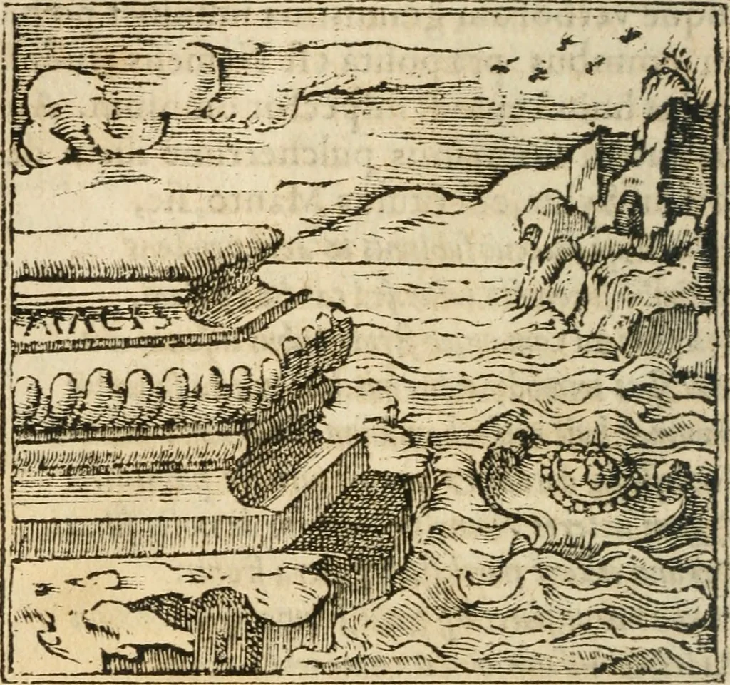 An illustration from Francisci Sanctii Brocensis In inclyta Salmaticensi Academia Rhetoricæ, Graecæque linguæ professoris Comment. in And. Alciati Emblemata : nunc denuò multis in locis accuratè recognita, & quamplurimis figuris illustrata ; cum indice copiosissimo, 1573, leaf 129