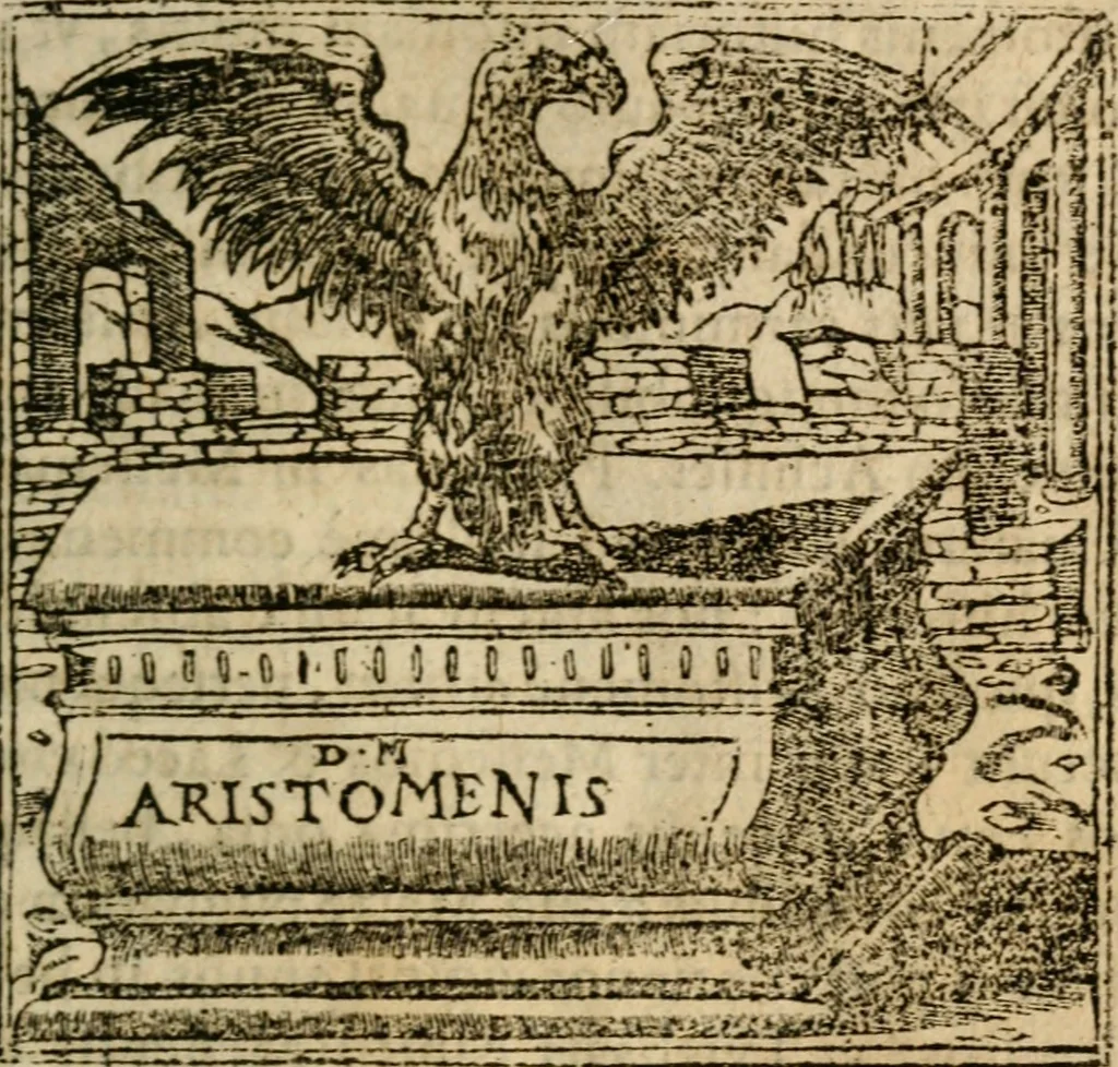 An illustration from Francisci Sanctii Brocensis In inclyta Salmaticensi Academia Rhetoricæ, Graecæque linguæ professoris Comment. in And. Alciati Emblemata : nunc denuò multis in locis accuratè recognita, & quamplurimis figuris illustrata ; cum indice copiosissimo, 1573, leaf 146