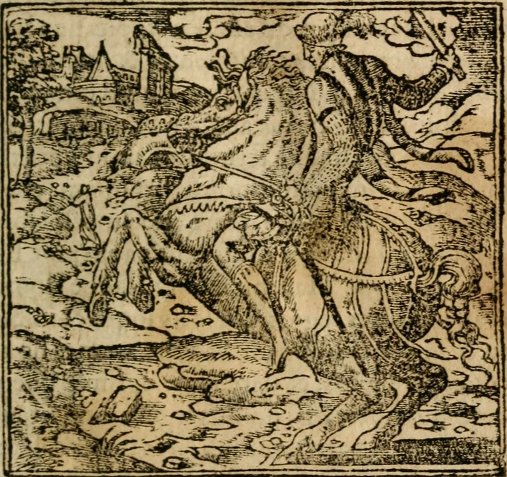 An illustration from Francisci Sanctii Brocensis In inclyta Salmaticensi Academia Rhetoricæ, Graecæque linguæ professoris Comment. in And. Alciati Emblemata : nunc denuò multis in locis accuratè recognita, & quamplurimis figuris illustrata ; cum indice copiosissimo, 1573, leaf 160