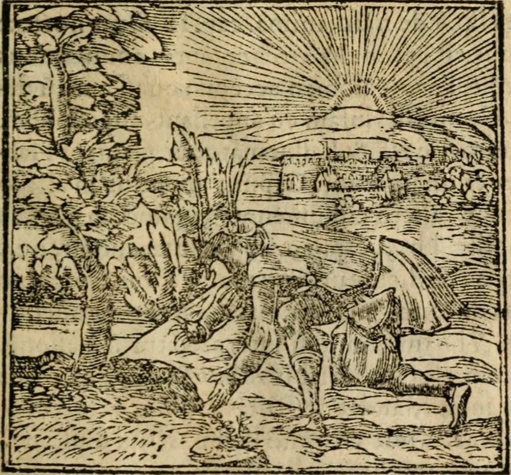 An illustration from Francisci Sanctii Brocensis In inclyta Salmaticensi Academia Rhetoricæ, Graecæque linguæ professoris Comment. in And. Alciati Emblemata : nunc denuò multis in locis accuratè recognita, & quamplurimis figuris illustrata ; cum indice copiosissimo, 1573, leaf 226