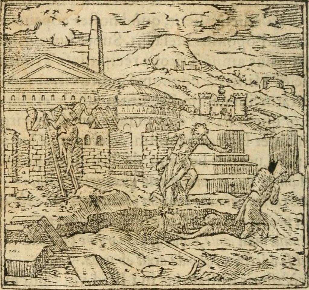 An illustration from Francisci Sanctii Brocensis In inclyta Salmaticensi Academia Rhetoricæ, Graecæque linguæ professoris Comment. in And. Alciati Emblemata : nunc denuò multis in locis accuratè recognita, & quamplurimis figuris illustrata ; cum indice copiosissimo, 1573, leaf 23