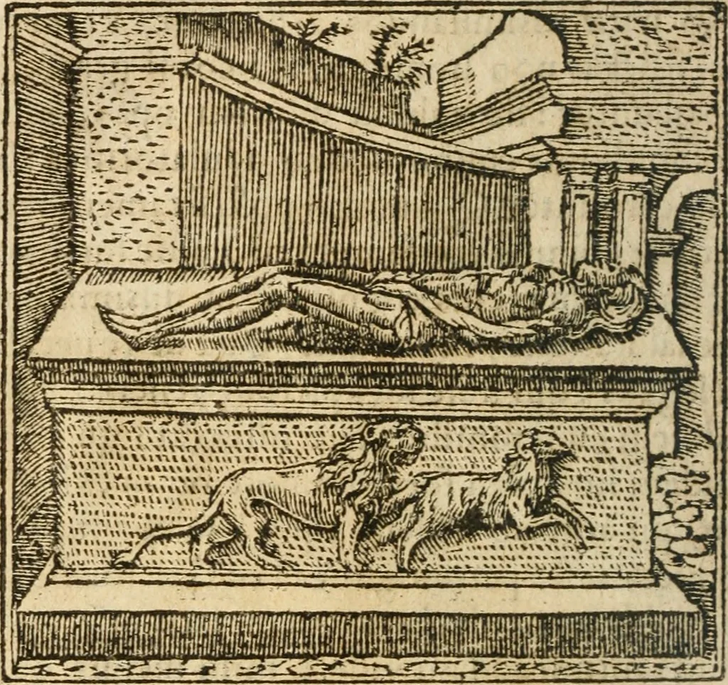 An illustration from Francisci Sanctii Brocensis In inclyta Salmaticensi Academia Rhetoricæ, Graecæque linguæ professoris Comment. in And. Alciati Emblemata : nunc denuò multis in locis accuratè recognita, & quamplurimis figuris illustrata ; cum indice copiosissimo, 1573, leaf 249