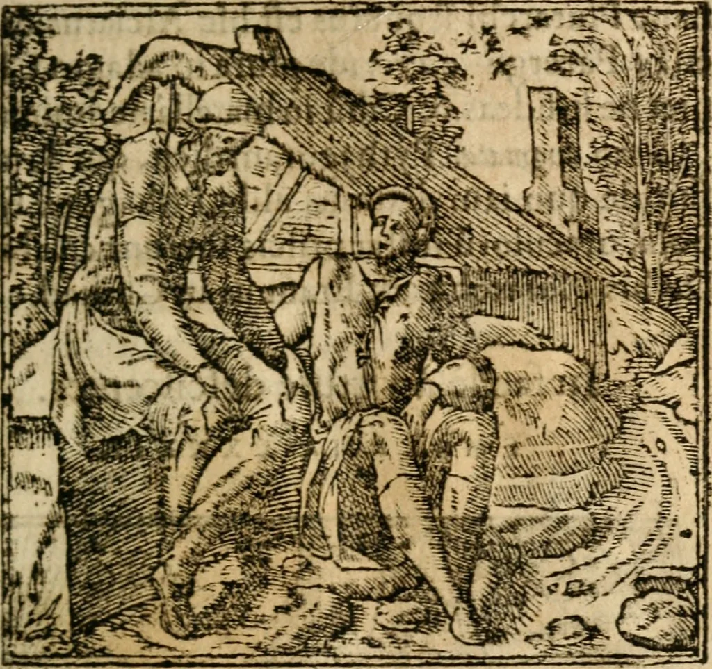 An illustration from Francisci Sanctii Brocensis In inclyta Salmaticensi Academia Rhetoricæ, Graecæque linguæ professoris Comment. in And. Alciati Emblemata : nunc denuò multis in locis accuratè recognita, & quamplurimis figuris illustrata ; cum indice copiosissimo, 1573, leaf 268