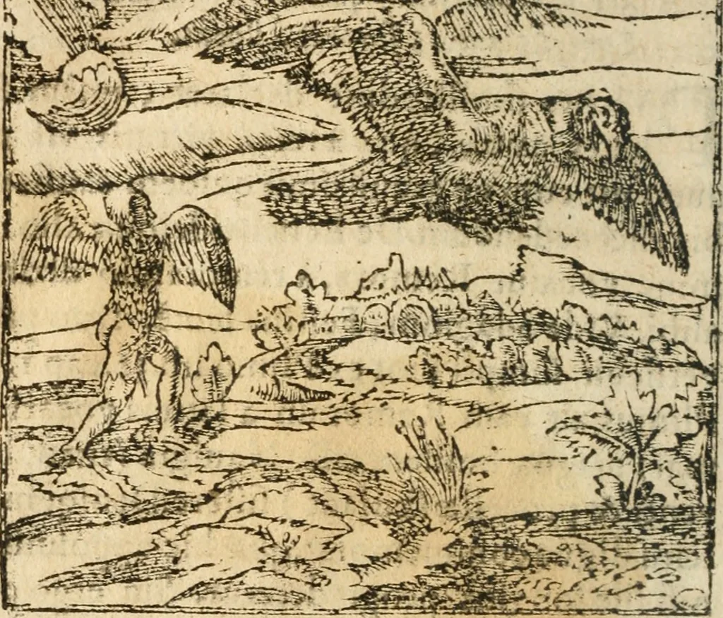 An illustration from Francisci Sanctii Brocensis In inclyta Salmaticensi Academia Rhetoricæ, Graecæque linguæ professoris Comment. in And. Alciati Emblemata : nunc denuò multis in locis accuratè recognita, & quamplurimis figuris illustrata ; cum indice copiosissimo, 1573, leaf 271