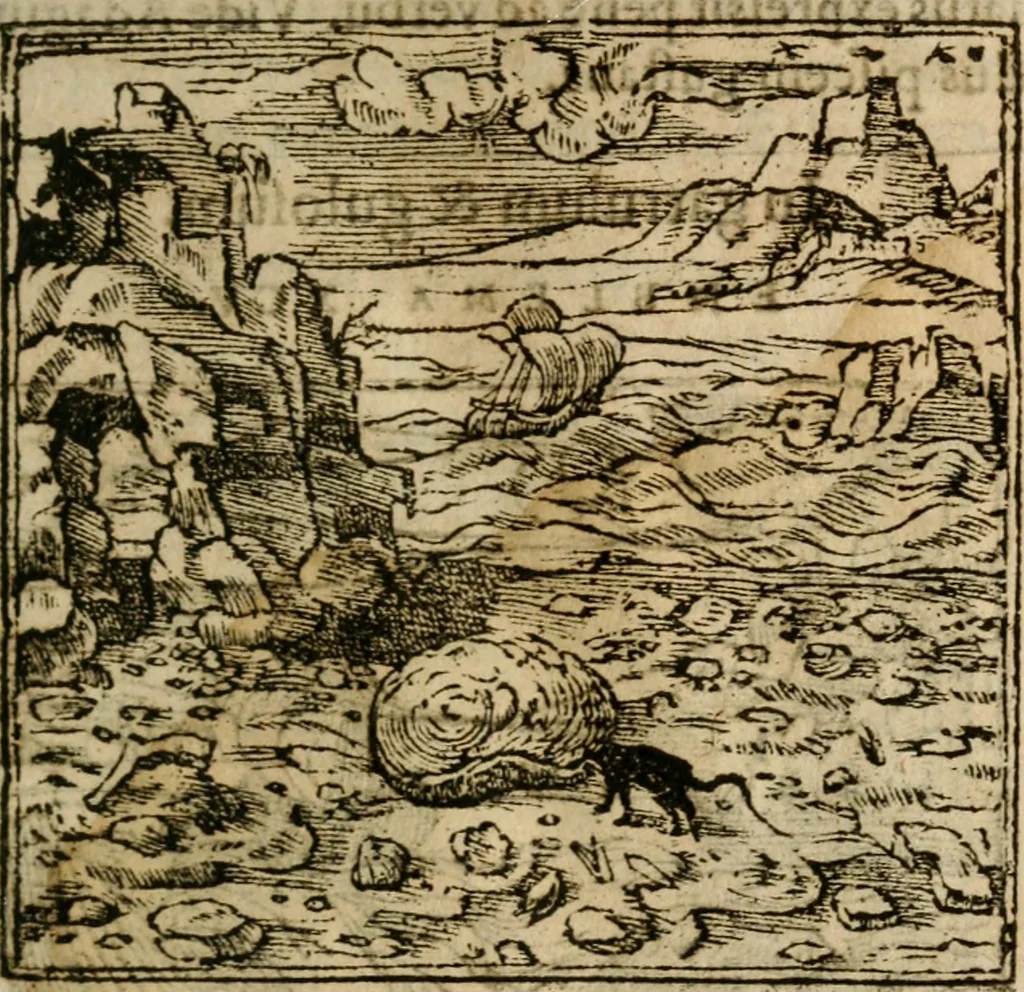 An illustration from Francisci Sanctii Brocensis In inclyta Salmaticensi Academia Rhetoricæ, Graecæque linguæ professoris Comment. in And. Alciati Emblemata : nunc denuò multis in locis accuratè recognita, & quamplurimis figuris illustrata ; cum indice copiosissimo, 1573, leaf 296