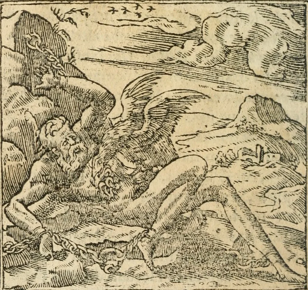 An illustration from Francisci Sanctii Brocensis In inclyta Salmaticensi Academia Rhetoricæ, Graecæque linguæ professoris Comment. in And. Alciati Emblemata : nunc denuò multis in locis accuratè recognita, & quamplurimis figuris illustrata ; cum indice copiosissimo, 1573, leaf 315