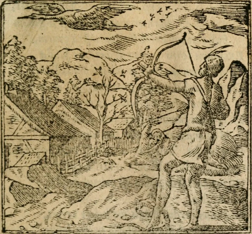 An illustration from Francisci Sanctii Brocensis In inclyta Salmaticensi Academia Rhetoricæ, Graecæque linguæ professoris Comment. in And. Alciati Emblemata : nunc denuò multis in locis accuratè recognita, & quamplurimis figuris illustrata ; cum indice copiosissimo, 1573, leaf 324