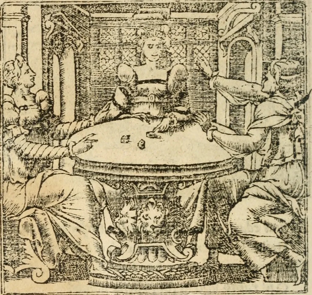 An illustration from Francisci Sanctii Brocensis In inclyta Salmaticensi Academia Rhetoricæ, Graecæque linguæ professoris Comment. in And. Alciati Emblemata : nunc denuò multis in locis accuratè recognita, & quamplurimis figuris illustrata ; cum indice copiosissimo, 1573, leaf 387