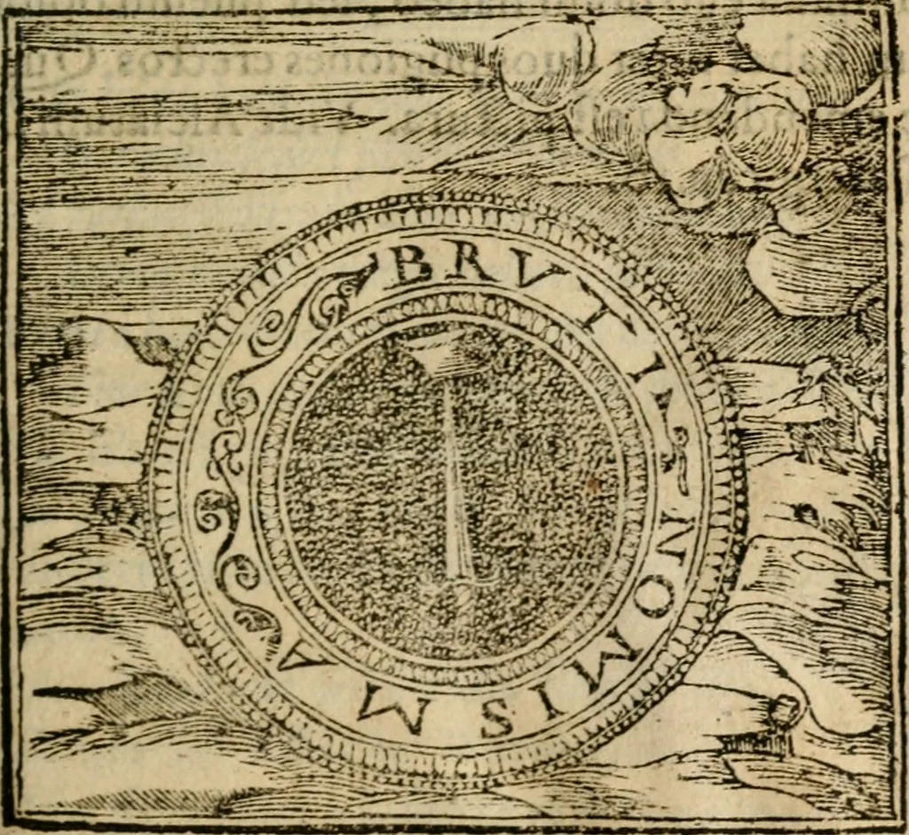 An illustration from Francisci Sanctii Brocensis In inclyta Salmaticensi Academia Rhetoricæ, Graecæque linguæ professoris Comment. in And. Alciati Emblemata : nunc denuò multis in locis accuratè recognita, & quamplurimis figuris illustrata ; cum indice copiosissimo, 1573, leaf 438