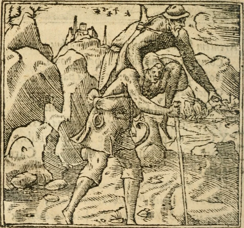 An illustration from Francisci Sanctii Brocensis In inclyta Salmaticensi Academia Rhetoricæ, Graecæque linguæ professoris Comment. in And. Alciati Emblemata : nunc denuò multis in locis accuratè recognita, & quamplurimis figuris illustrata ; cum indice copiosissimo, 1573, leaf 461