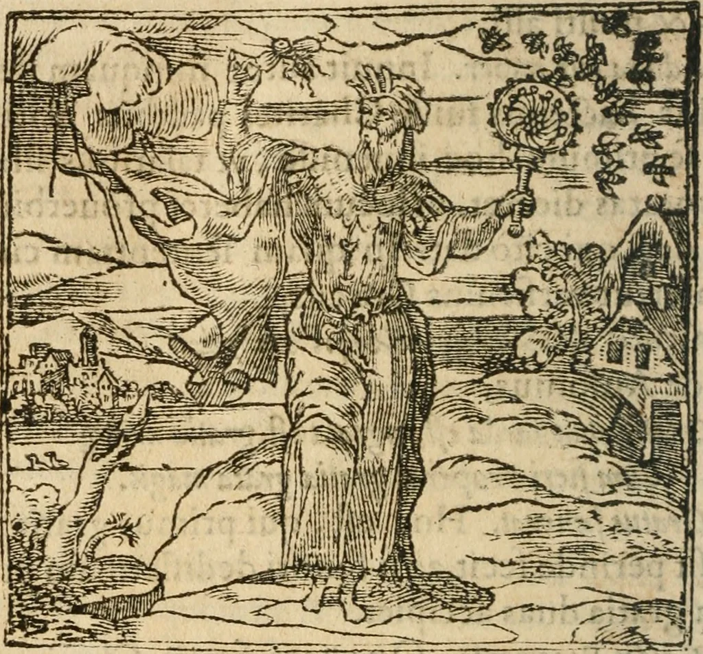 An illustration from Francisci Sanctii Brocensis In inclyta Salmaticensi Academia Rhetoricæ, Graecæque linguæ professoris Comment. in And. Alciati Emblemata : nunc denuò multis in locis accuratè recognita, & quamplurimis figuris illustrata ; cum indice copiosissimo, 1573, leaf 469
