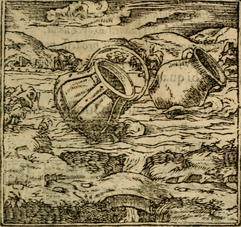 An illustration from Francisci Sanctii Brocensis In inclyta Salmaticensi Academia Rhetoricæ, Graecæque linguæ professoris Comment. in And. Alciati Emblemata : nunc denuò multis in locis accuratè recognita, & quamplurimis figuris illustrata ; cum indice copiosissimo, 1573, leaf 472