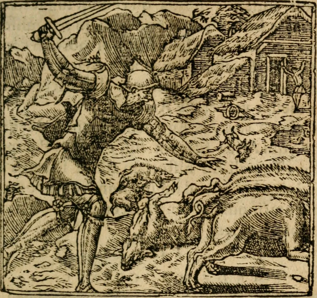 An illustration from Francisci Sanctii Brocensis In inclyta Salmaticensi Academia Rhetoricæ, Graecæque linguæ professoris Comment. in And. Alciati Emblemata : nunc denuò multis in locis accuratè recognita, & quamplurimis figuris illustrata ; cum indice copiosissimo, 1573, leaf 488
