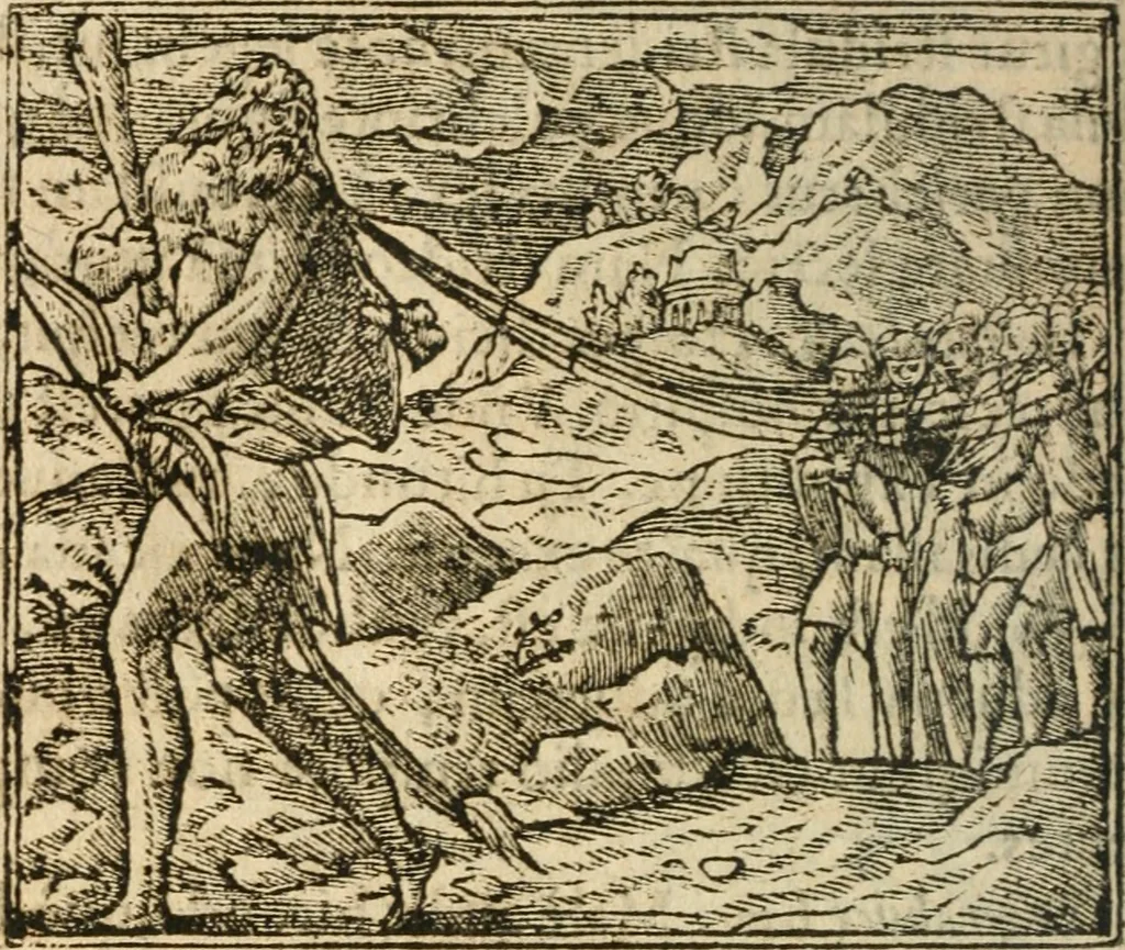 An illustration from Francisci Sanctii Brocensis In inclyta Salmaticensi Academia Rhetoricæ, Graecæque linguæ professoris Comment. in And. Alciati Emblemata : nunc denuò multis in locis accuratè recognita, & quamplurimis figuris illustrata ; cum indice copiosissimo, 1573, leaf 497