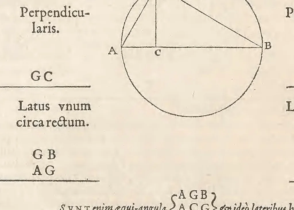 An illustration from Francisci Vietæi Opera mathematica : in quibus tractatur Canon mathematicus, seu ad triangula : item canonion triangulorum latetum rationalium, vnà cum Vniuersalium inspectionum ad canonem mathematicum, libro singulari, 1589, leaf 198