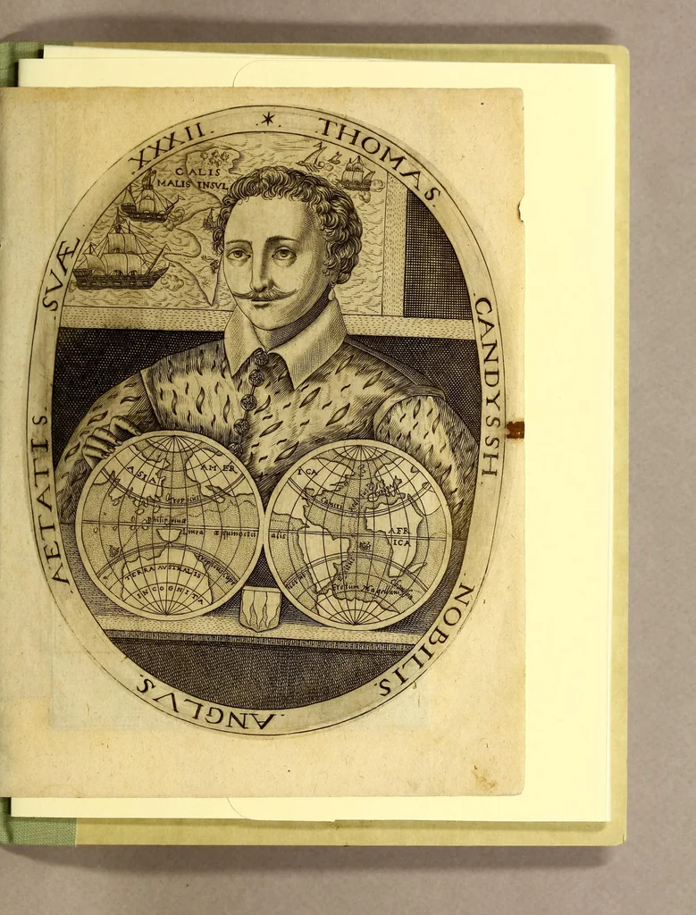 An illustration from Franciscus Dracus Redivivus. : Das ist, kurtze Beschreibung, aller vornehmbsten Reysen, Schiffarten vnnd Wasserschlachten, so der weitberümbte englische Admiral, Franciscus Dracus, welcher inn zwey Jahren vnd zehen Monaten orbem mundi beschiffet, hin vnd wider bey Pleymeuten, Cartsag: S. Domingo. August: Florida vnd der Insul Cuba, in seinem Leben glücklich gehalten vnd vollbracht. : Item von der jetzigen engelischen Admiraln vnnd Schiffobersten bey Calis Malis verrichten vnd Abzug, vnd was sie noch weiter daselbsten herumb biss dato vorhaben, [et]c. : Alles in drey Kupfferstück ordentlich vorgebildet, vnd durch Ziffern erkläret, [et]c, 1596, leaf 21