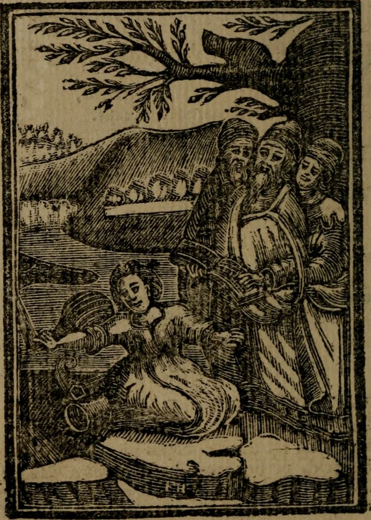 An illustration from Francis Quarles' Emblems and : Hieroglyphics of the life of man, modernized : in four books, 1773, leaf 129