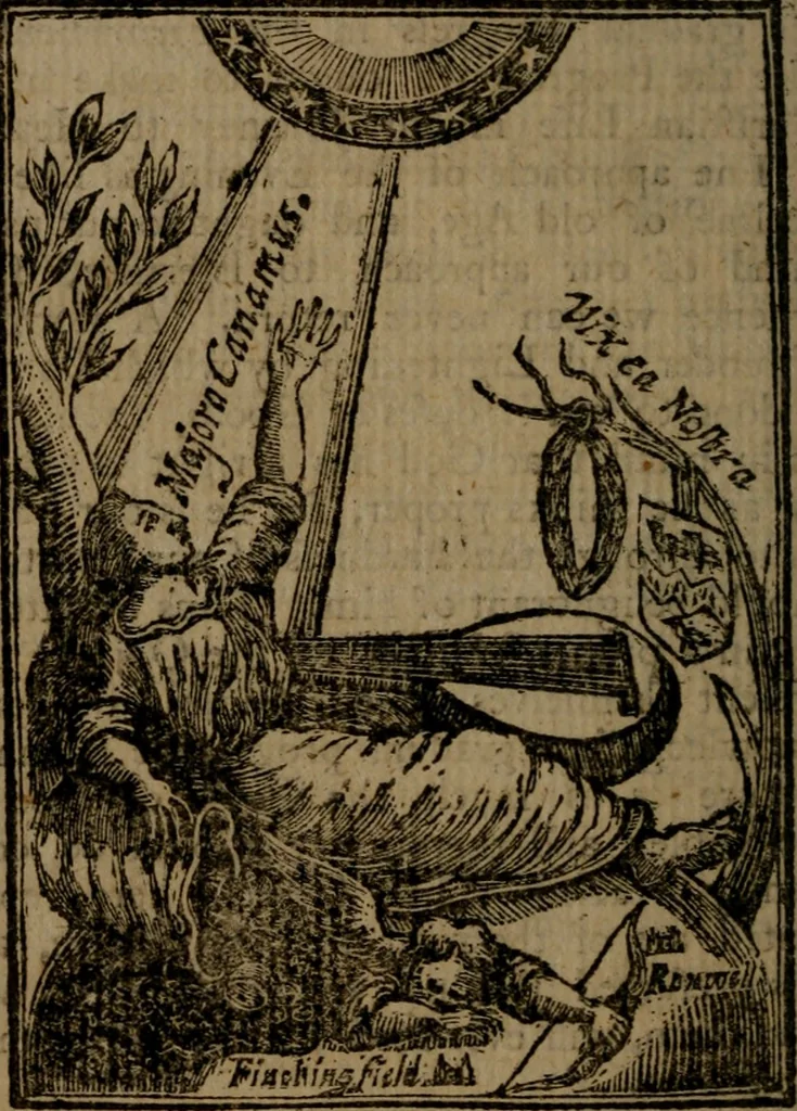 An illustration from Francis Quarles' Emblems and : Hieroglyphics of the life of man, modernized : in four books, 1773, leaf 13