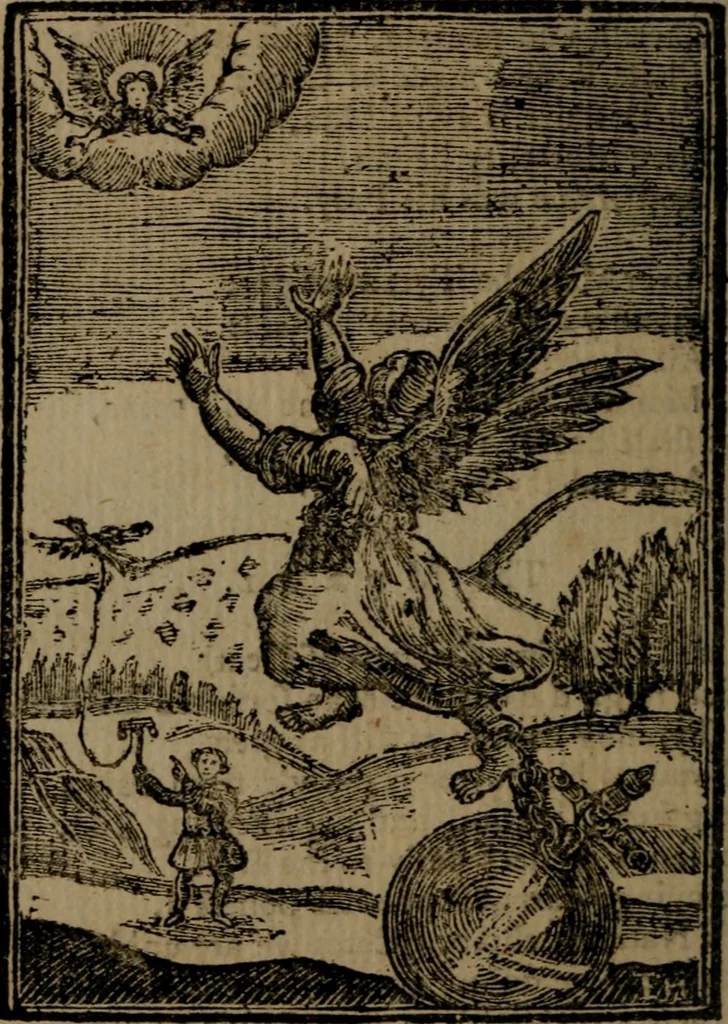 An illustration from Francis Quarles' Emblems and : Hieroglyphics of the life of man, modernized : in four books, 1773, leaf 147