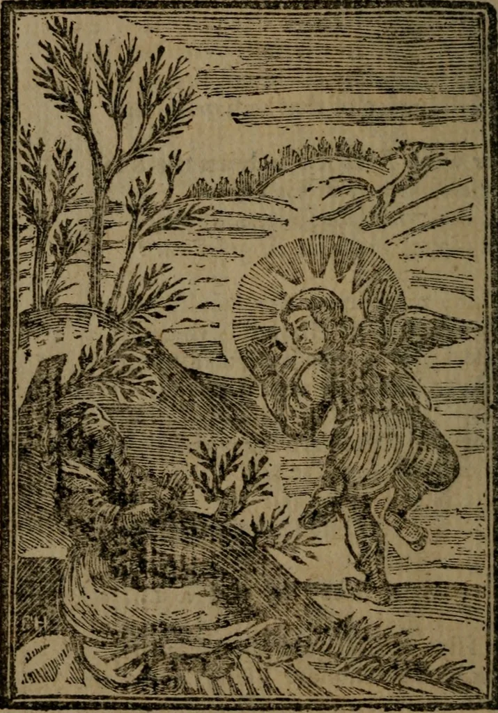 An illustration from Francis Quarles' Emblems and : Hieroglyphics of the life of man, modernized : in four books, 1773, leaf 159