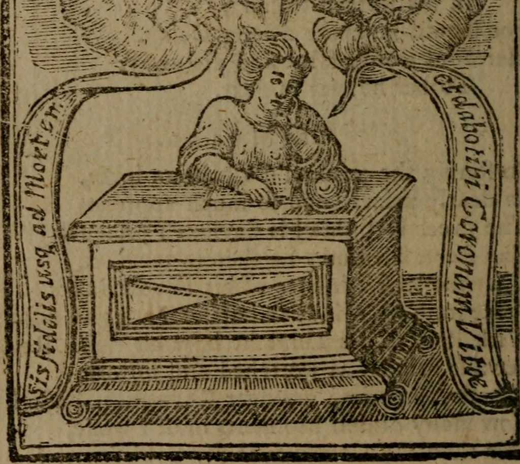 An illustration from Francis Quarles' Emblems and : Hieroglyphics of the life of man, modernized : in four books, 1773, leaf 161