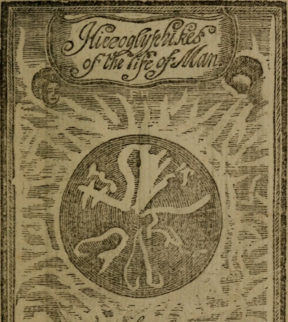 An illustration from Francis Quarles' Emblems and : Hieroglyphics of the life of man, modernized : in four books, 1773, leaf 164