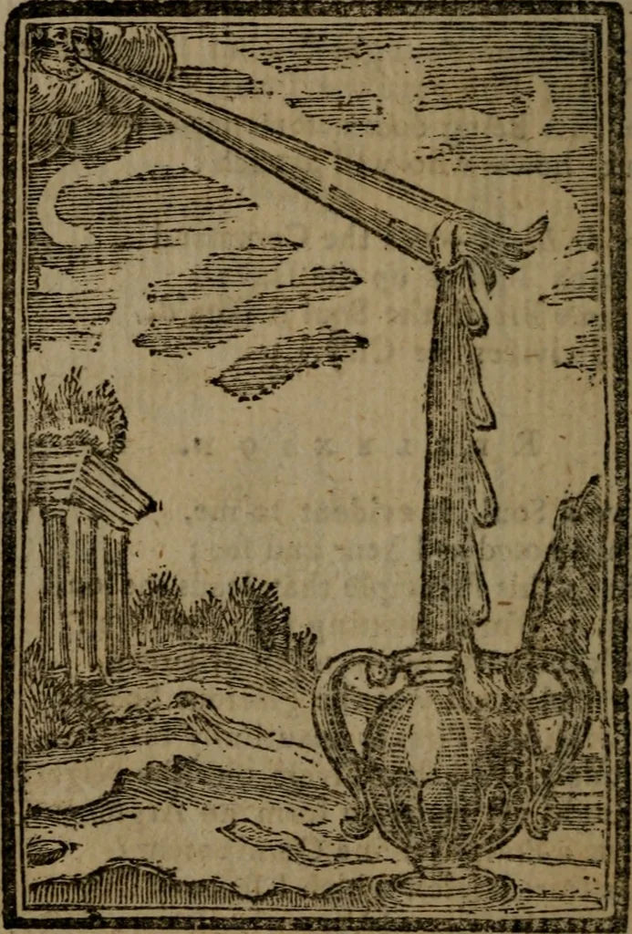 An illustration from Francis Quarles' Emblems and : Hieroglyphics of the life of man, modernized : in four books, 1773, leaf 169