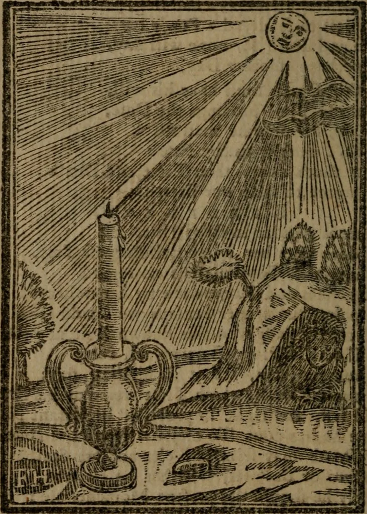 An illustration from Francis Quarles' Emblems and : Hieroglyphics of the life of man, modernized : in four books, 1773, leaf 177