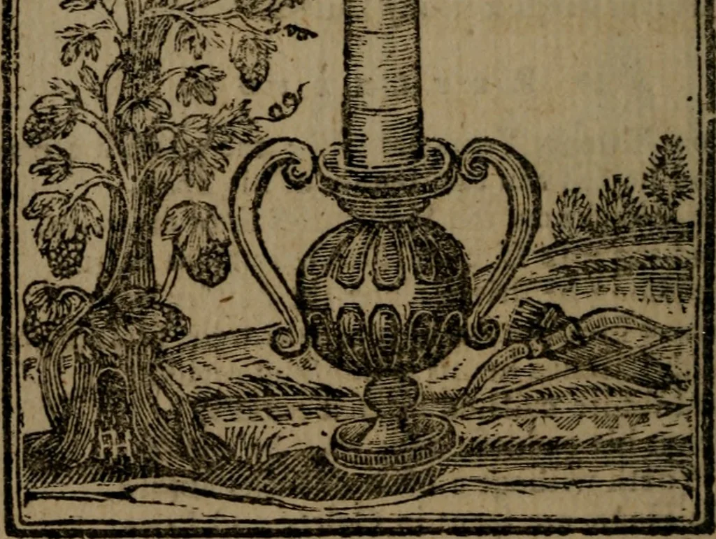 An illustration from Francis Quarles' Emblems and : Hieroglyphics of the life of man, modernized : in four books, 1773, leaf 185