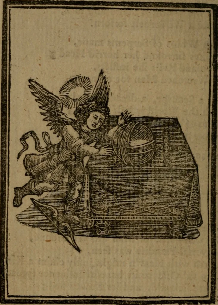 An illustration from Francis Quarles' Emblems and : Hieroglyphics of the life of man, modernized : in four books, 1773, leaf 25