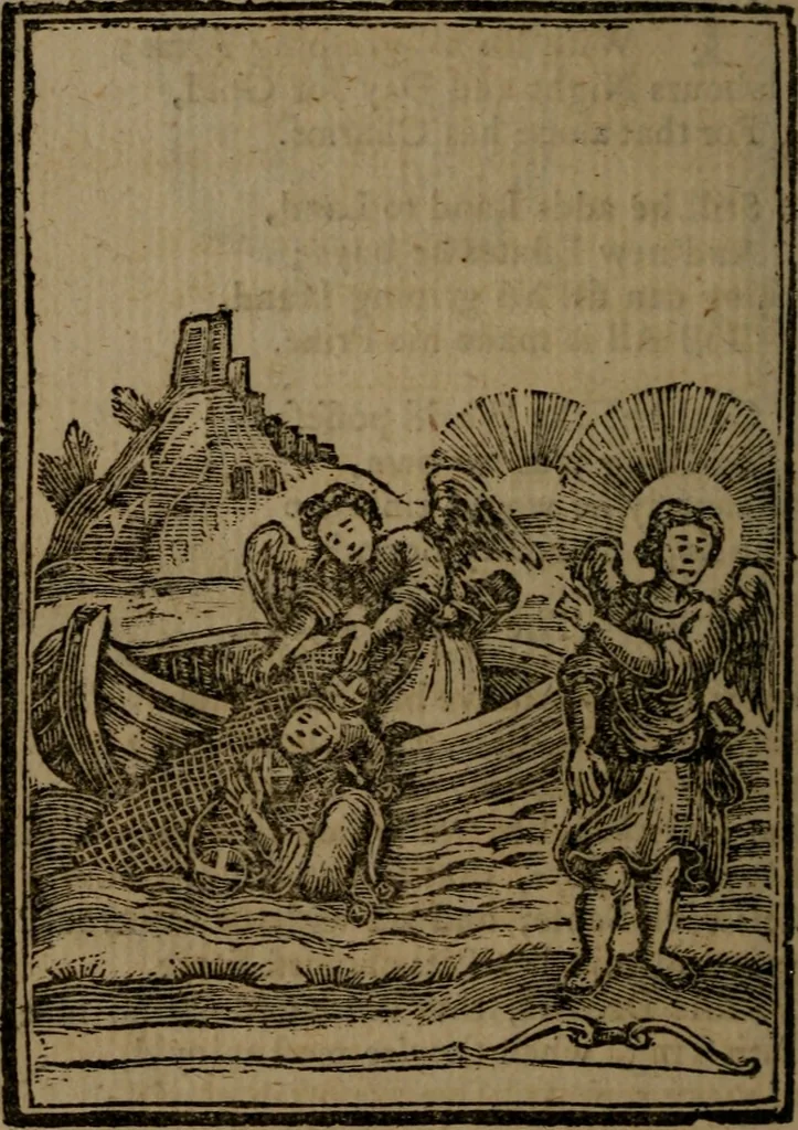An illustration from Francis Quarles' Emblems and : Hieroglyphics of the life of man, modernized : in four books, 1773, leaf 47