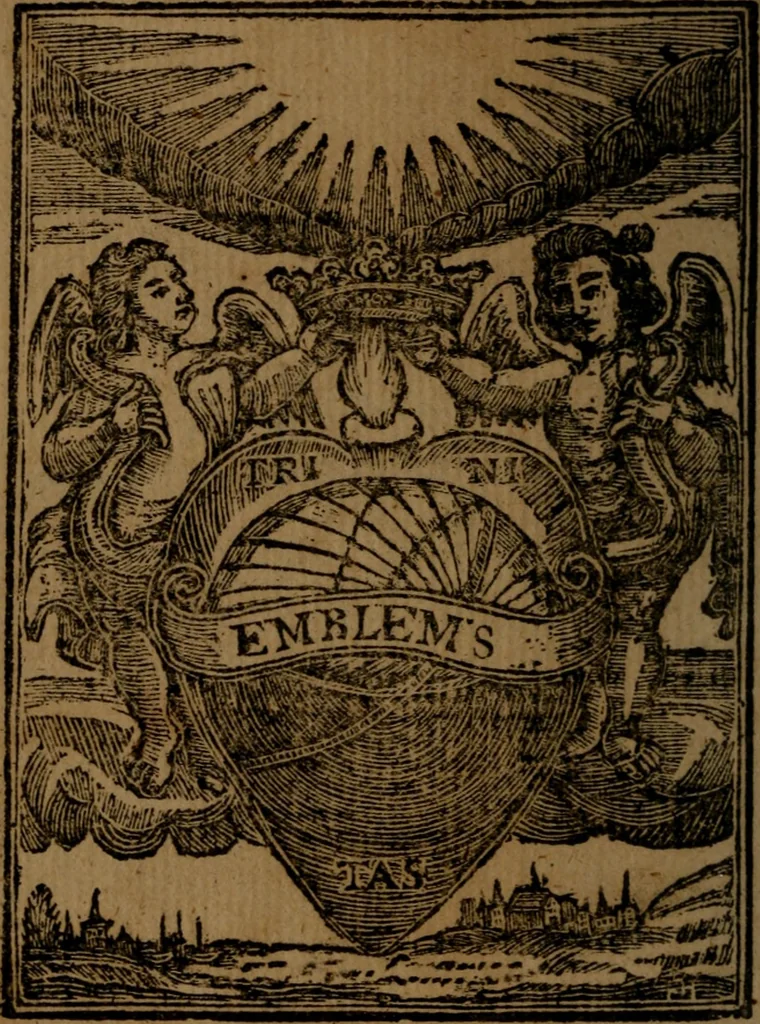 An illustration from Francis Quarles' Emblems and : Hieroglyphics of the life of man, modernized : in four books, 1773, leaf 5