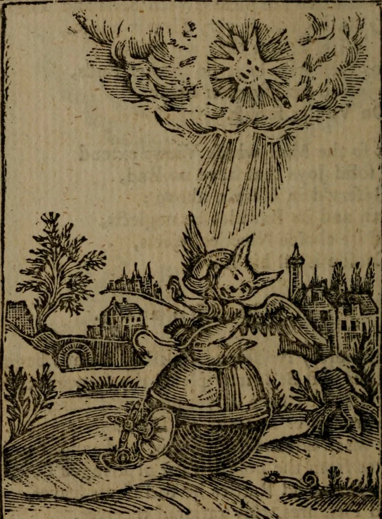 An illustration from Francis Quarles' Emblems and : Hieroglyphics of the life of man, modernized : in four books, 1773, leaf 59