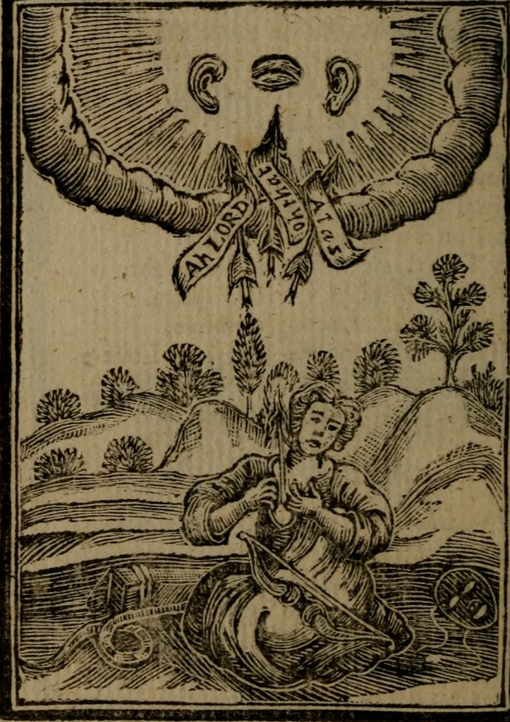 An illustration from Francis Quarles' Emblems and : Hieroglyphics of the life of man, modernized : in four books, 1773, leaf 71