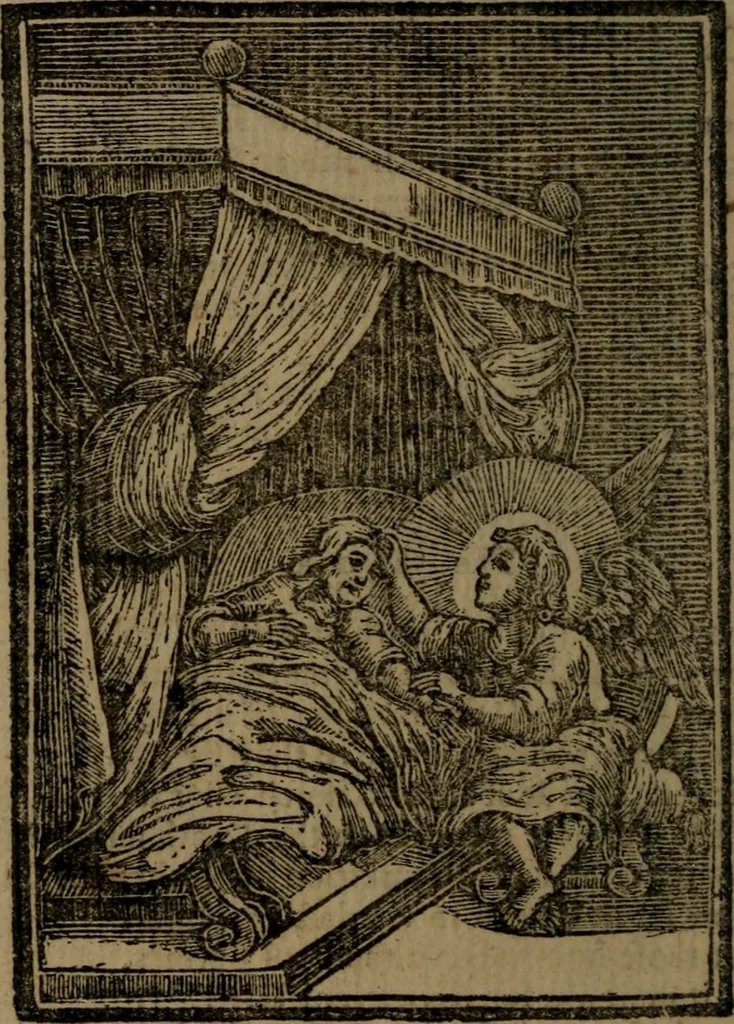 An illustration from Francis Quarles' Emblems and : Hieroglyphics of the life of man, modernized : in four books, 1773, leaf 77