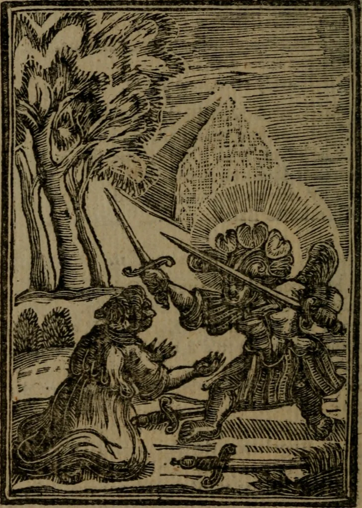An illustration from Francis Quarles' Emblems and : Hieroglyphics of the life of man, modernized : in four books, 1773, leaf 83
