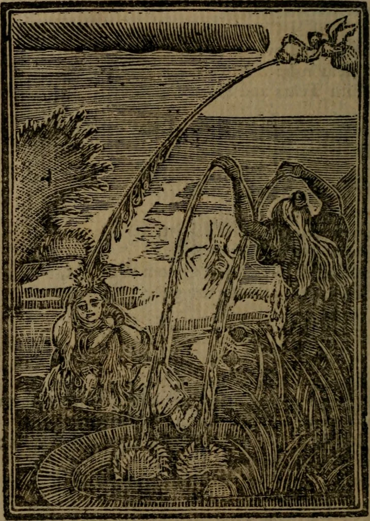 An illustration from Francis Quarles' Emblems and : Hieroglyphics of the life of man, modernized : in four books, 1773, leaf 87
