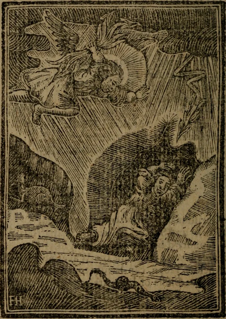 An illustration from Francis Quarles' Emblems and : Hieroglyphics of the life of man, modernized : in four books, 1773, leaf 93