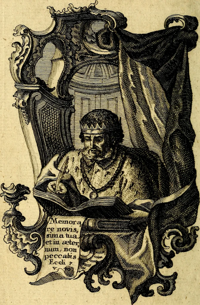An illustration from Franc. Xav. Mannhart Societatis Jesu presbyteri quinque intimi consiliarii hominis Christiani, 1765, leaf 5