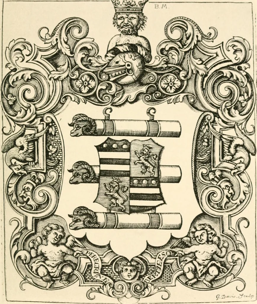 An illustration from Franks bequest. Catalogue of British and American book plates bequeathed to the trustees of the British Museum by Sir Augustus Wollaston Franks, 1903, leaf 100