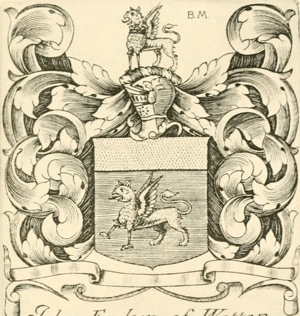 An illustration from Franks bequest. Catalogue of British and American book plates bequeathed to the trustees of the British Museum by Sir Augustus Wollaston Franks, 1903, leaf 376