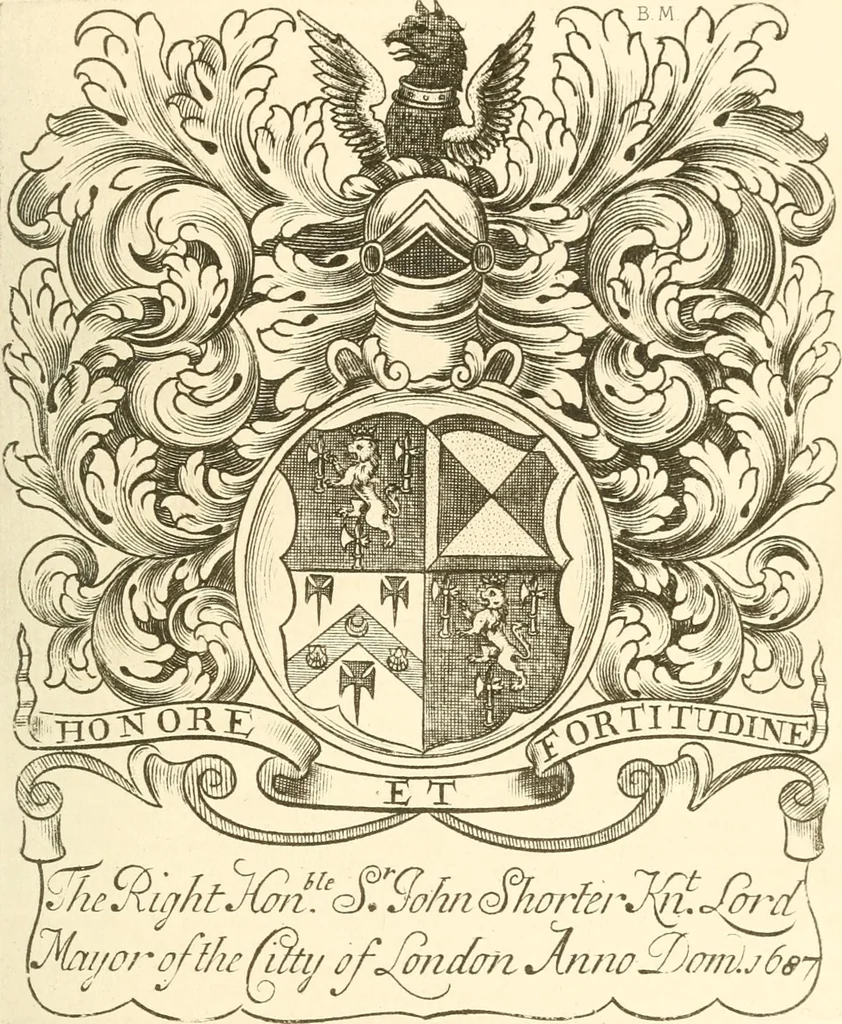 An illustration from Franks bequest. Catalogue of British and American book plates bequeathed to the trustees of the British Museum by Sir Augustus Wollaston Franks, 1903, leaf 48