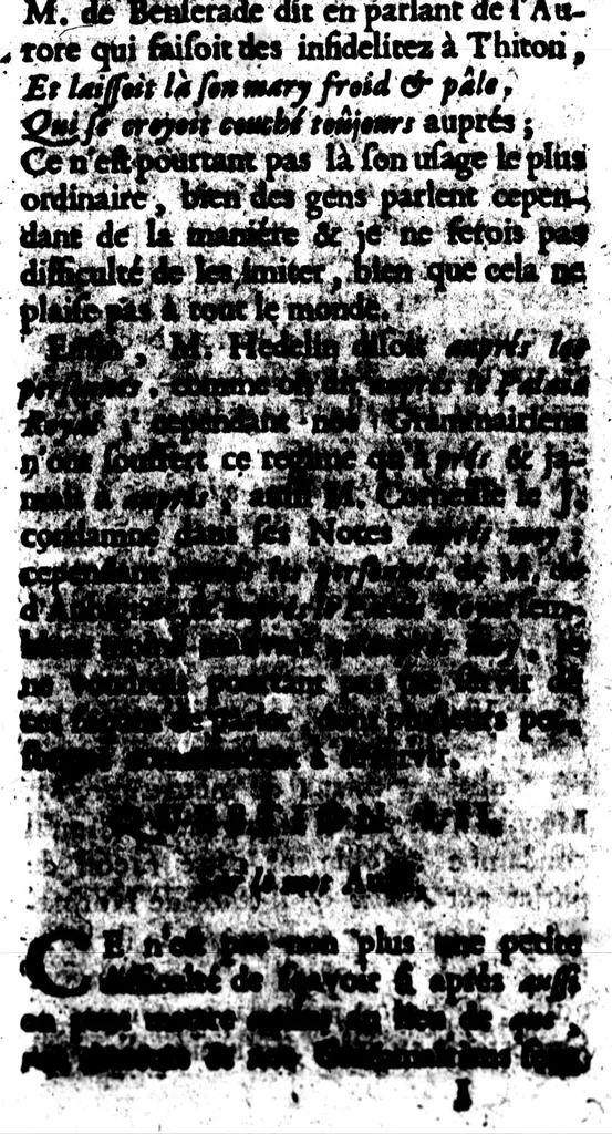 An illustration from Nouvelles observations [microforme] : ou, Guerre civile des françois, sur la langue, 1688, leaf 222