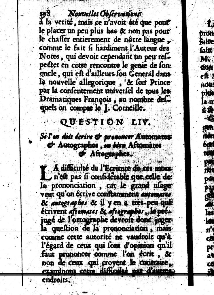 An illustration from Nouvelles observations [microforme] : ou, Guerre civile des françois, sur la langue, 1688, leaf 227