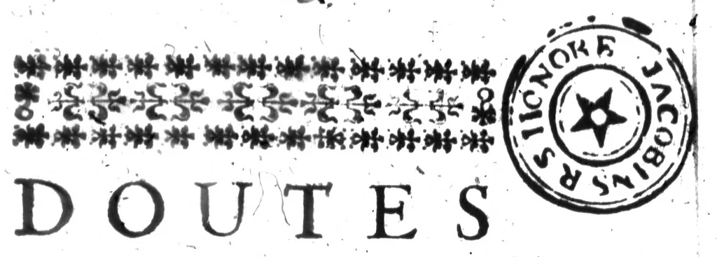 An illustration from Doutes sur la langue françoise [microforme] : proposez à messieurs de l'académie françoise, 1674, leaf 19