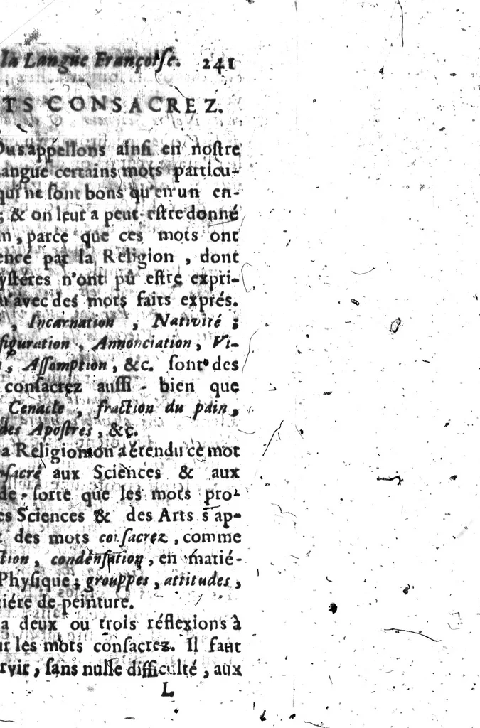 An illustration from Remarques nouvelles sur la langue françoise [microforme], 1675, leaf 259