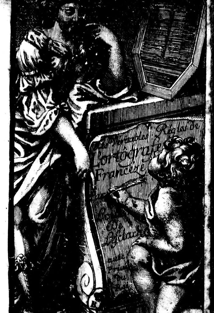 An illustration from Les véritables règles de l'ortografe francèze, ou, L'art d'aprandre an peu de tams à écrire côrectement [microforme], 1668, leaf 0
